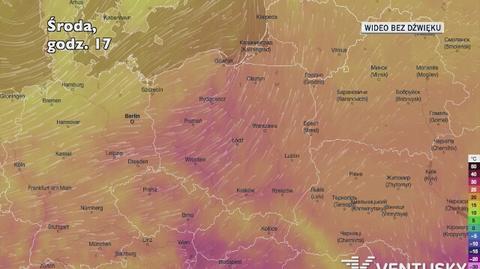 Prognozowana temperatura w kolejnych dniach (Ventusky.com)