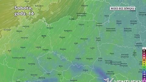 Prognozowana temperatura w kolejnych dniach (Ventusky.com)