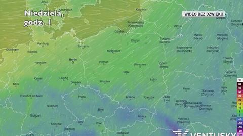 Prognozowana temperatura w kolejnych dniach (Ventusky.com)