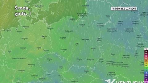 Prognozowana temperatura w kolejnych dniach (Ventusky.com)