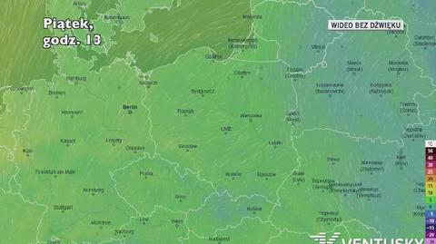 Prognozowana temperatura w kolejnych dniach (Ventusky.com)