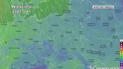 Prognozowana temperatura w kolejnych dniach (Ventusky.com)