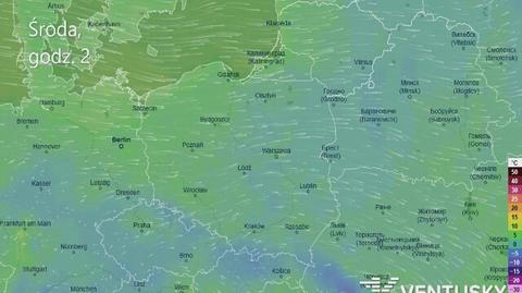 Prognozowana temperatura w kolejnych dniach (Ventusky.com | wideo bez dźwięku)