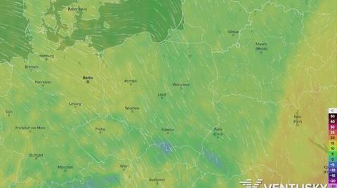 Prognozowana temperatura w najbliższych dniach (Ventusky.com)