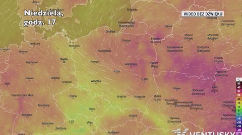 Prognozowana temperatura w najbliższych dniach (Ventusky.com)