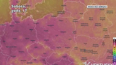 Prognozowana temperatura w najbliższych dniach (Ventusky.com)