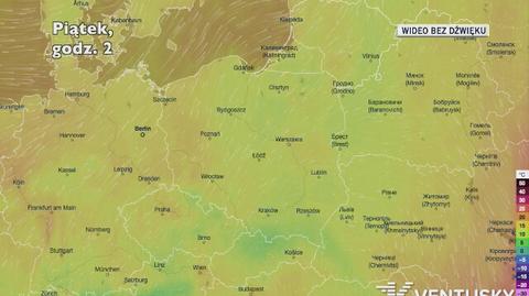 Prognozowana temperatura w najbliższych dniach (Ventusky.com)