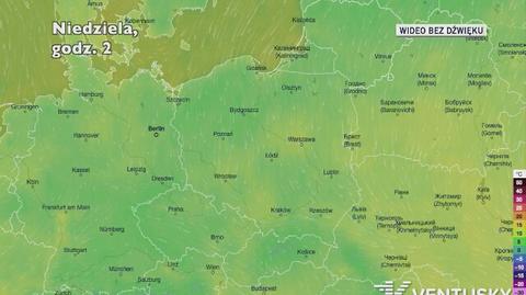 Prognozowana temperatura w najbliższych dniach (Ventusky.com)