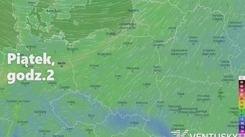 Prognozowana temperatura w najbliższych dniach (Ventusky.com | wideo bez dźwięku))