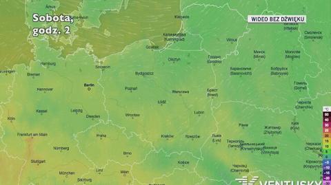 Prognozowana temperatura w najbliższych dniach (Ventusky.com | wideo bez dźwięku))