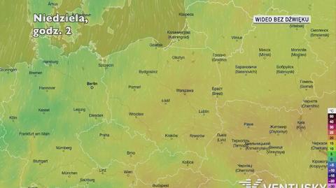 Prognozowana temperatura w najbliższych dniach (Ventusky.com | wideo bez dźwięku))
