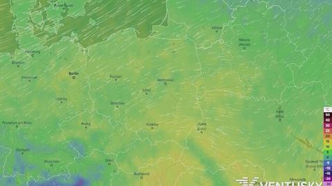 Prognozowana temperatura w najbliższych godzinach (Ventusky.com)