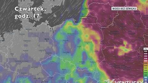 Prognozowane burze w ciągu kolejnych pięciu dni (Ventusky.com)