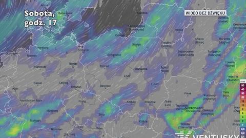 Prognozowane opady deszczu w kolejnych dniach (Ventusky.com)