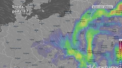 Prognozowane opady na kolejne dni (Ventusky.com)