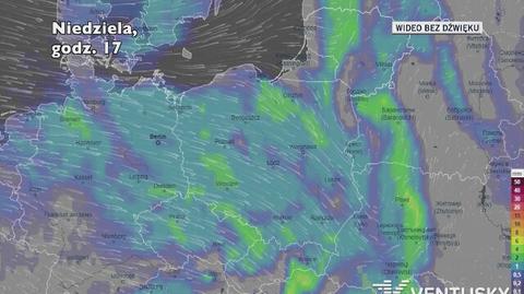 Prognozowane opady na kolejne dni (Ventusky.com)