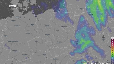 Prognozowane opady na najbliższe 5 dni