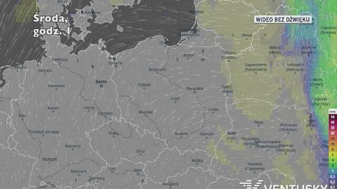 Prognozowane opady w ciągu kolejnych dni (Ventusky)