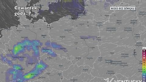 Prognozowane opady w ciągu kolejnych dni (Ventusky)