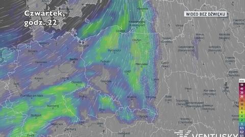 Prognozowane opady w ciągu kolejnych dni (Ventusky)