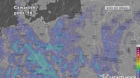 Prognozowane opady w ciągu kolejnych dni (Ventusky)