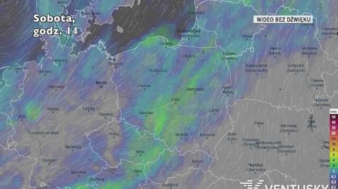 Prognozowane opady w ciągu kolejnych dni (Ventusky)