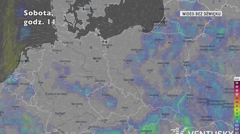 Prognozowane opady w ciągu kolejnych dni (Ventusky)