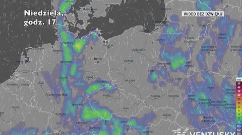 Prognozowane opady w ciągu kolejnych dni (Ventusky)