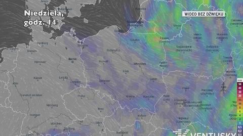 Prognozowane opady w ciągu kolejnych dni (Ventusky)