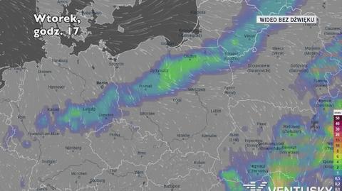 Prognozowane opady w ciągu kolejnych dni (Ventusky)