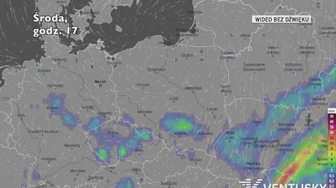 Prognozowane opady w ciągu kolejnych dni (Ventusky)