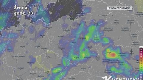 Prognozowane opady w ciągu kolejnych dni (Ventusky)