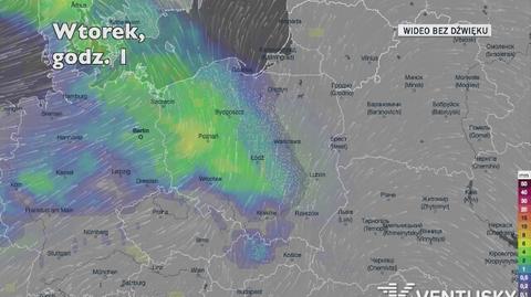 Prognozowane opady w ciągu kolejnych dni (Ventusky.com)