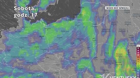 Prognozowane opady w ciągu kolejnych dni (Ventusky.com)