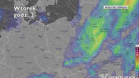 Prognozowane opady w ciągu kolejnych dni (Ventusky.com)