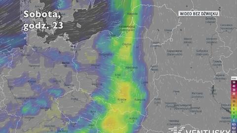 Prognozowane opady w ciągu kolejnych dni (Ventusky.com)