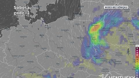 Prognozowane opady w ciągu kolejnych dni (Ventusky.com)