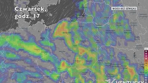 Prognozowane opady w ciągu kolejnych dni (Ventusky.com)