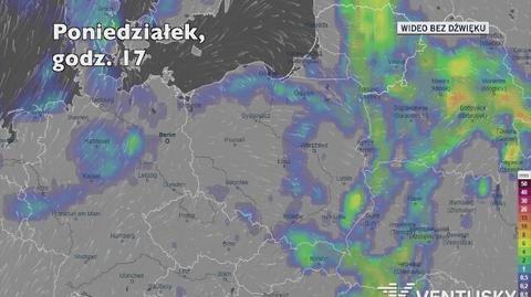 Prognozowane opady w ciągu kolejnych dni (Ventusky.com)