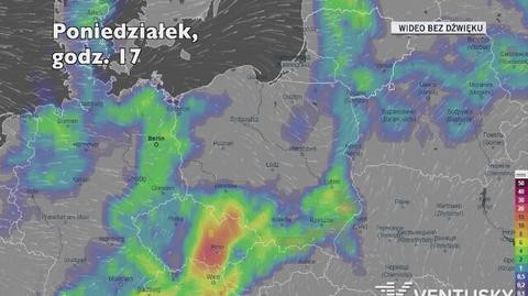 Prognozowane opady w ciągu kolejnych dni (Ventusky.com)