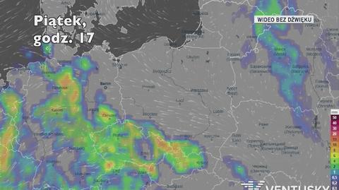 Prognozowane opady w ciągu kolejnych dni (Ventusky.com)