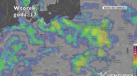 Prognozowane opady w ciągu kolejnych dni (Ventusky.com)