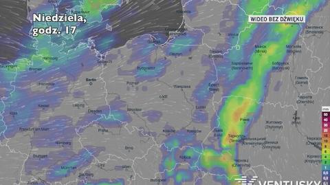 Prognozowane opady w ciągu kolejnych dni (Ventusky.com)