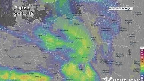 Prognozowane opady w ciągu kolejnych dni (Ventusky.com)