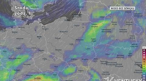 Prognozowane opady w ciągu najbliższych dni (Ventusky.com)