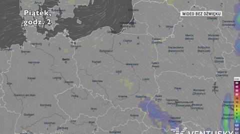 Prognozowane opady w ciągu najbliższych dni (Ventusky.com)