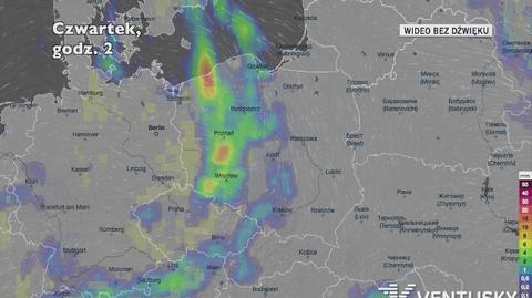 Prognozowane opady w ciągu najbliższych dni (Ventusky.com)