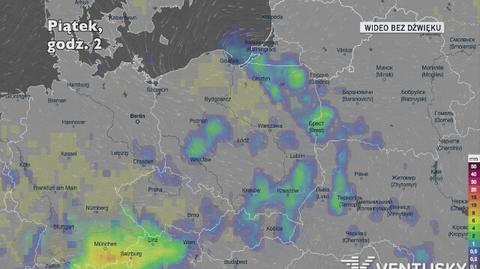 Prognozowane opady w ciągu najbliższych dni (Ventusky.com)