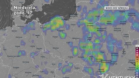 Prognozowane opady w ciągu najbliższych dni (Ventusky.com)