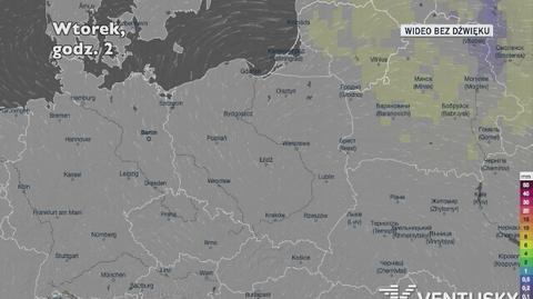 Prognozowane opady w ciągu najbliższych dni (Ventusky.com)